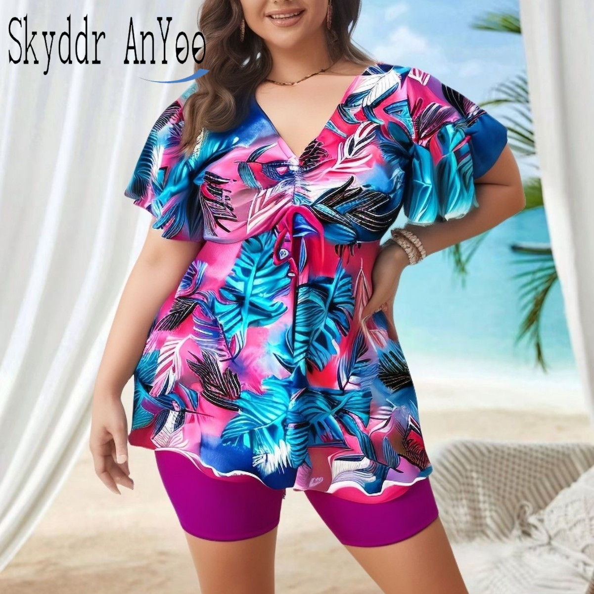 Cable Management Sleeve - Women's Plus Size Tankini Swimsuits Two