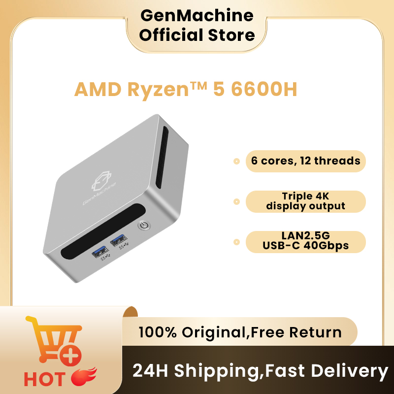 Pc Gaming Compact - GenMachine Ryzen 6600H 6600U 6800H Mini