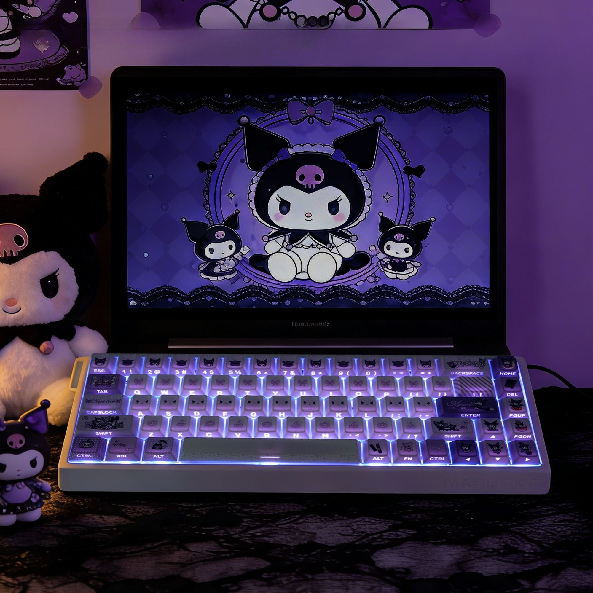 Anime Sanrio Kuromi Keycaps PB - Pc Gaming Kuromi บทวิจารณ์และราคา