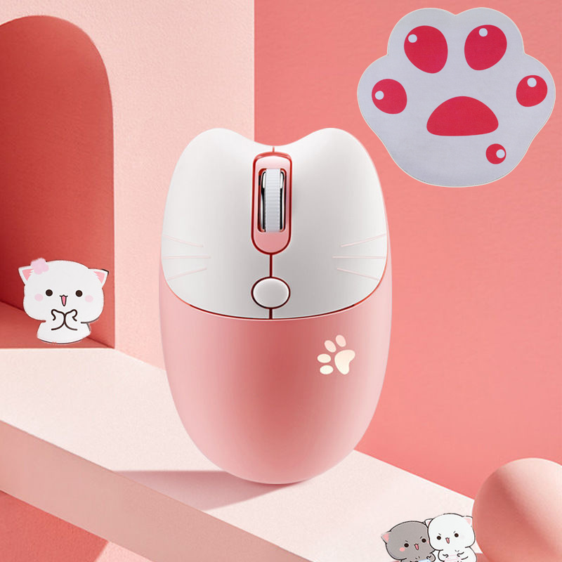 Pink Wireless Cute Meow Mouse  - Pc Gaming X3D บทวิจารณ์และราคา