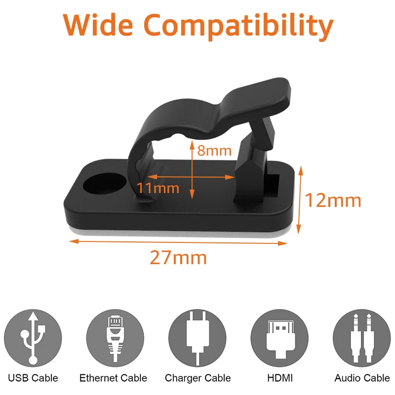 10/50PCS Cable Organizer Clips - Cable Management Sleeve บทวิจารณ์และราคา