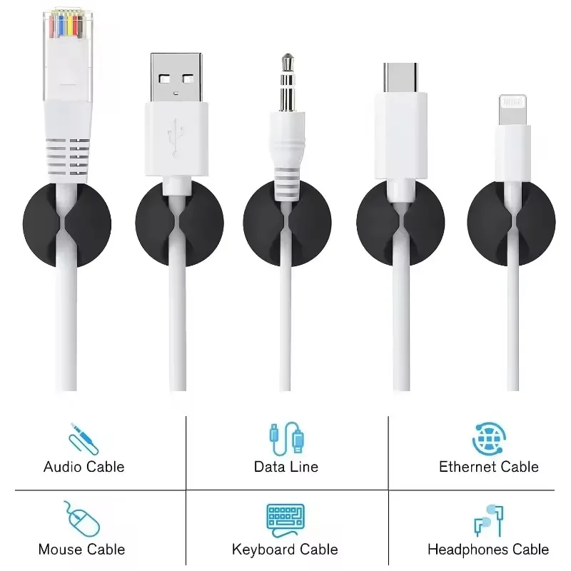Cable Clips Phone Cord Holder  - Cable Management Sleeve บทวิจารณ์และราคา