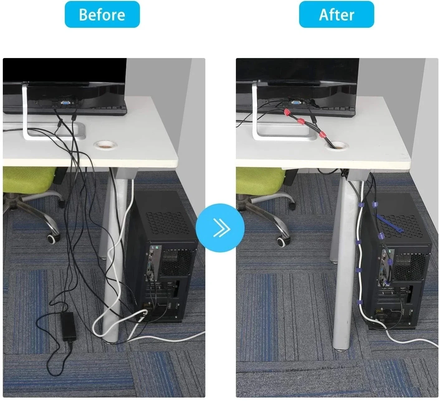 10/30/50PCS USB Cable Organize - Cable Management Sleeve บทวิจารณ์และราคา