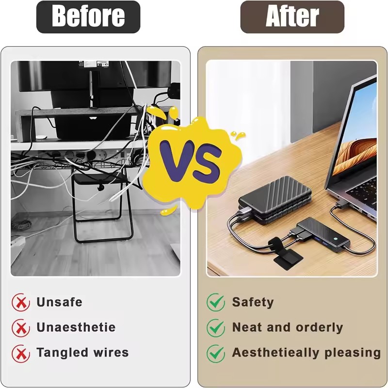Adhesive Under Desk Cable Ties - Cable Management Sleeve บทวิจารณ์และราคา