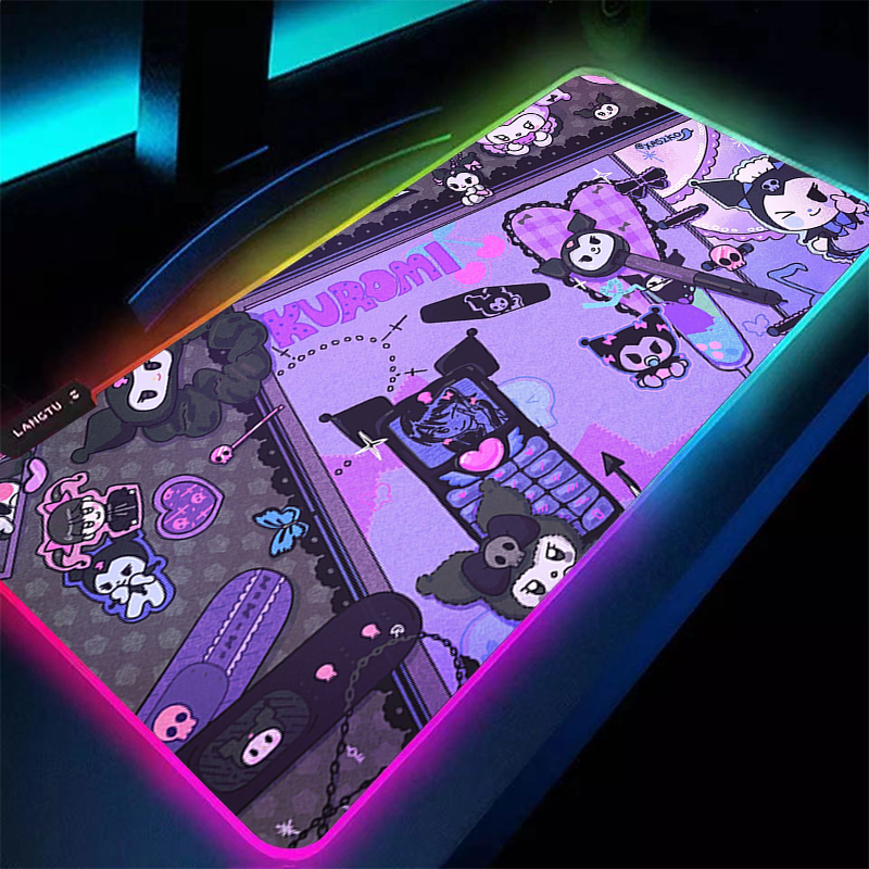 Rubber Mouse Pad RGB PC Comput - Pc Gaming Kuromi บทวิจารณ์และราคา