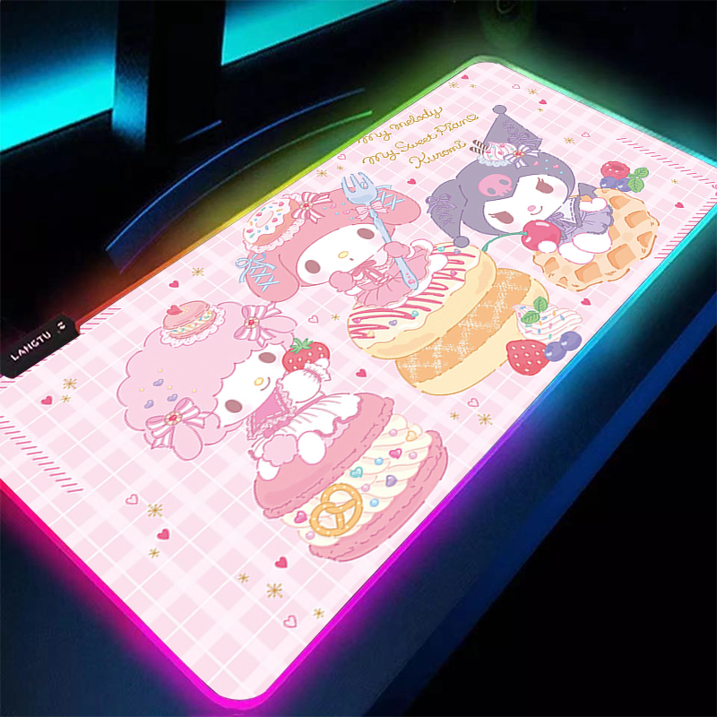Rubber Mouse Pad RGB PC Comput - Pc Gaming Kuromi บทวิจารณ์และราคา
