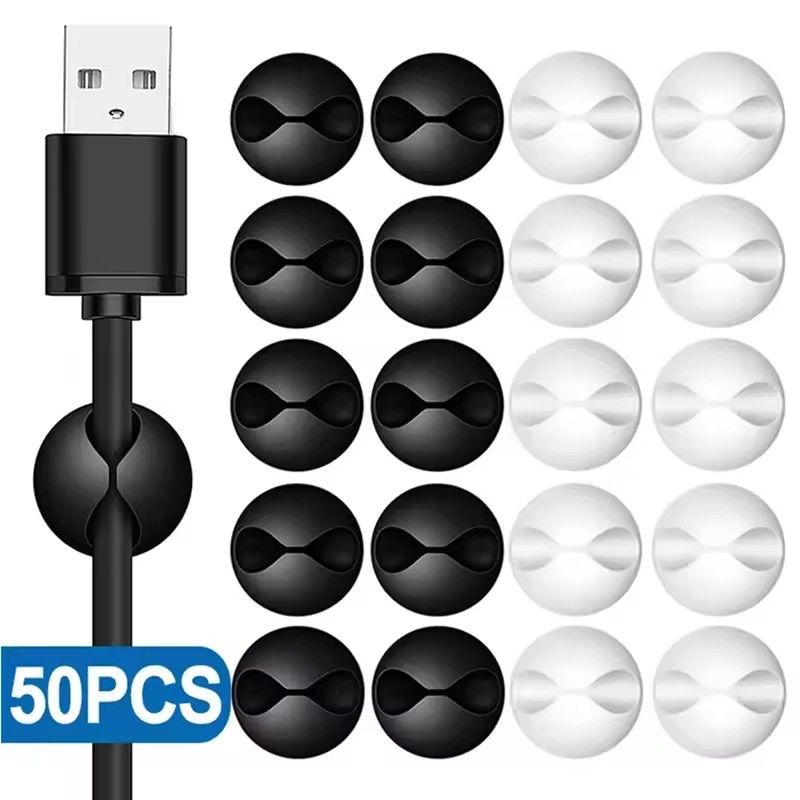 5/50Pcs Desktop Wall Cable Cli - Cable Management Sleeve บทวิจารณ์และราคา