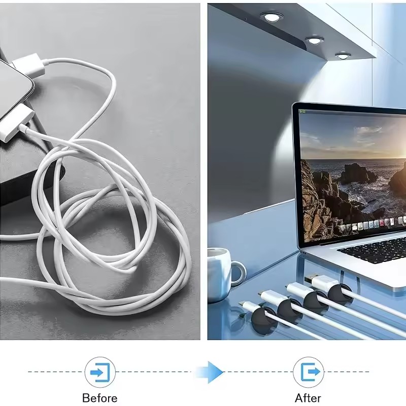 5/50Pcs Desktop Wall Cable Cli - Cable Management Sleeve บทวิจารณ์และราคา