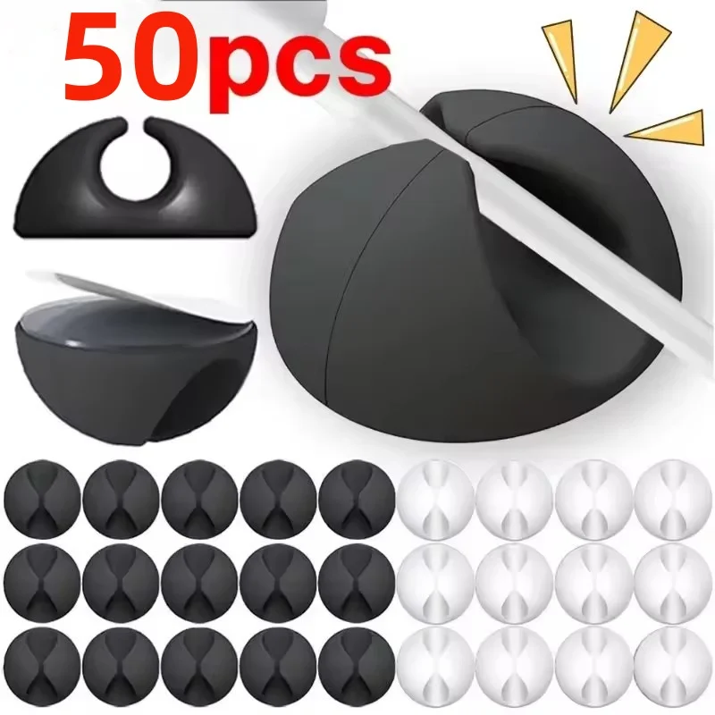 5/50Pcs Desktop Wall Cable Cli - Cable Management Sleeve บทวิจารณ์และราคา