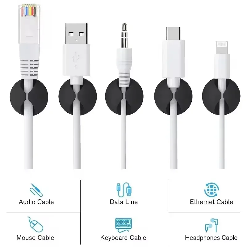 5/50Pcs Desktop Wall Cable Cli - Cable Management Sleeve บทวิจารณ์และราคา