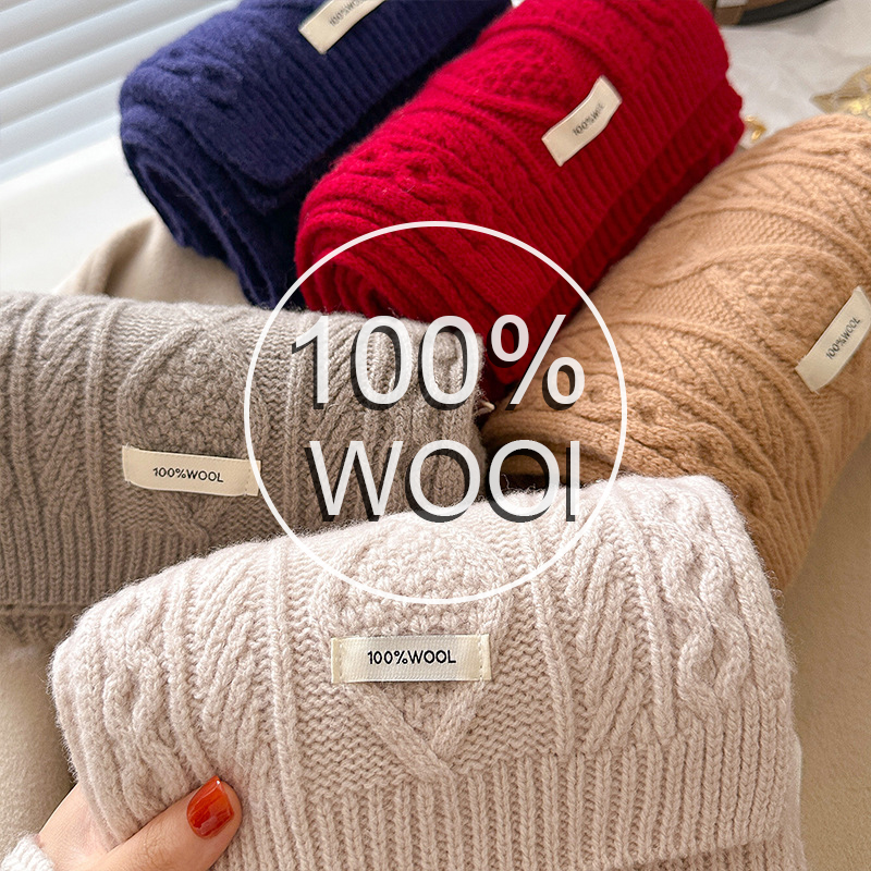 Luxury 100% Wool Scarf Women M - Cable Management Sleeve บทวิจารณ์และราคา